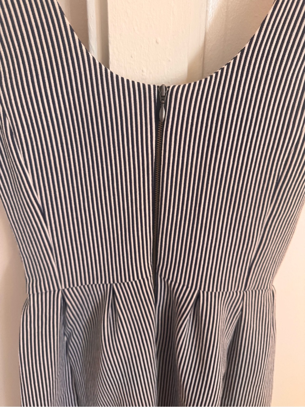 Banana Republic Navy & White Striped Sleeveless Fit-and-Flare Dress - Picture 5 of 5